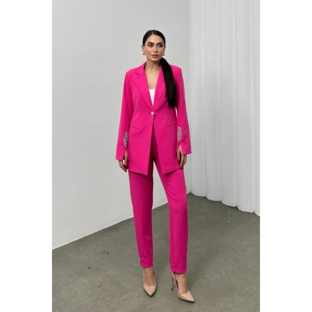 Msm Fashion Kadın Ikili Takım Taş Detaylı Boru Paça Blazer Ceket Pantolon Takım Kadın Giyim Fiyatı