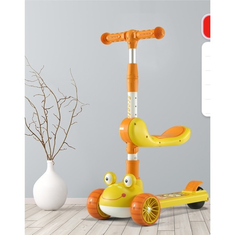 MSM Kız ve Erkek Çocuklar Için Çocuk Scooterı, Oturabilen ve Pedallara Binebilen Üçü Bir Arada Scooter (Yurt Dışından) - Sarı Açık Hava, Deniz ve Spor Oyuncakları Fiyatı