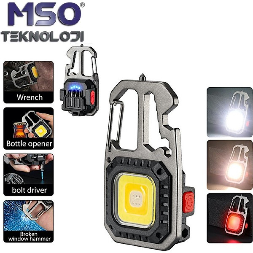 MSO Teknoloji Outdoor VIP Kalite Multifonksiyonel Karabina & LED Fener - Gümüş Oto Boyaları Fiyatı