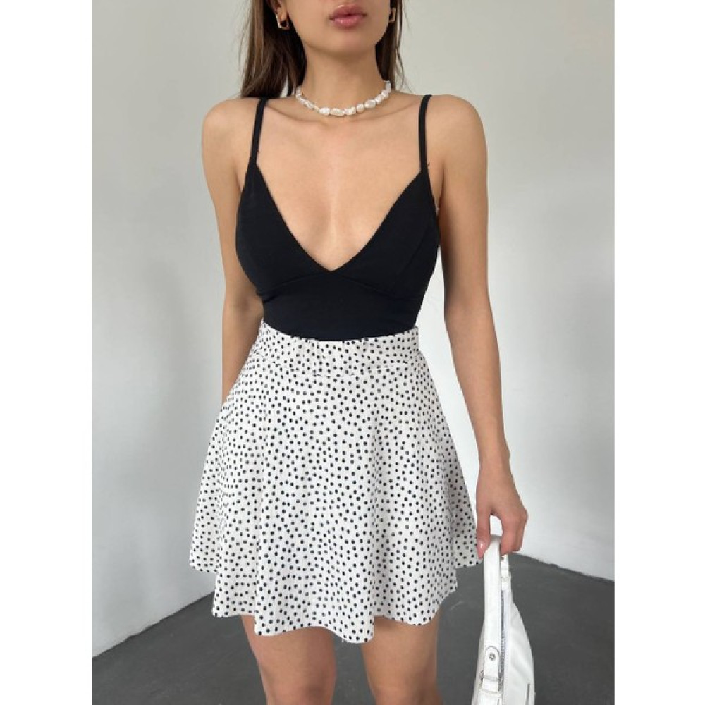 MST Clothing Beyaz Çiçekli Papatya Çiçek Desenli Mini Şort Etek Etek Fiyatı
