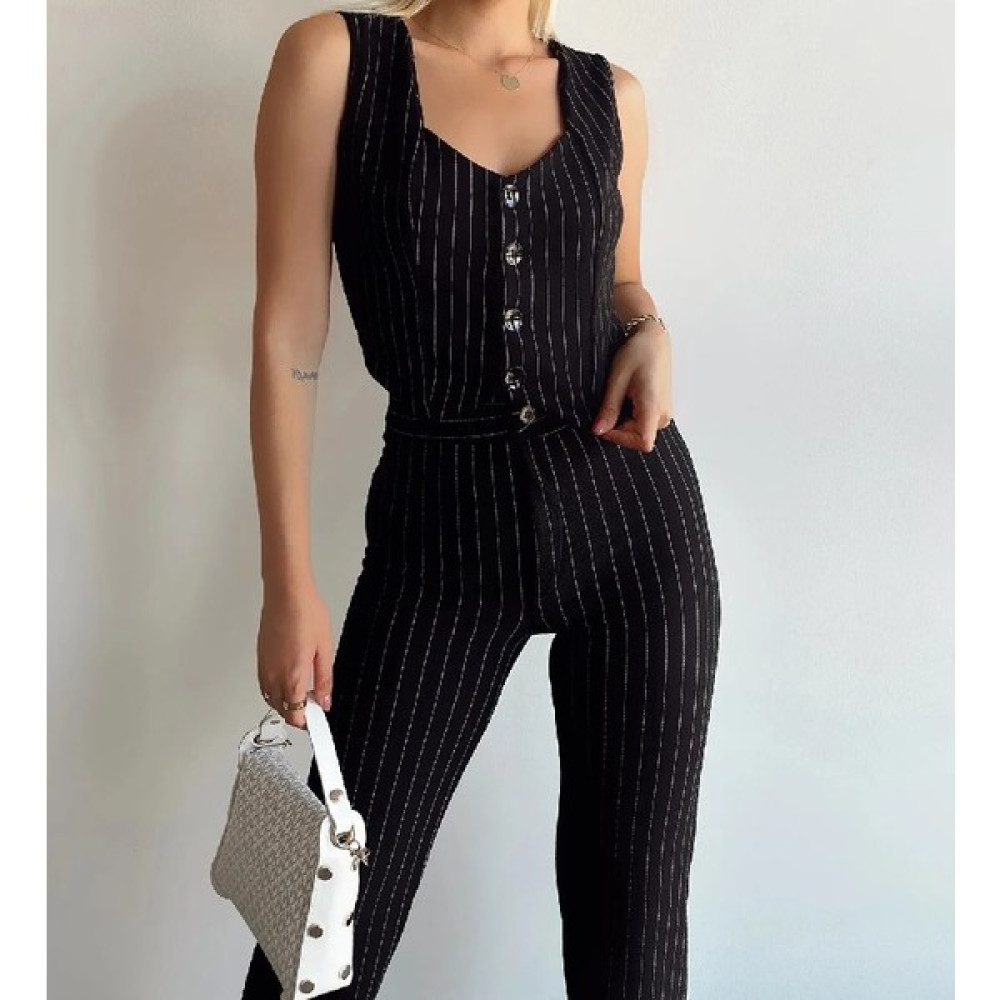 MST Clothing Kadın Düğmeli Çizgili Yelek Kadın Yelek Fiyatı