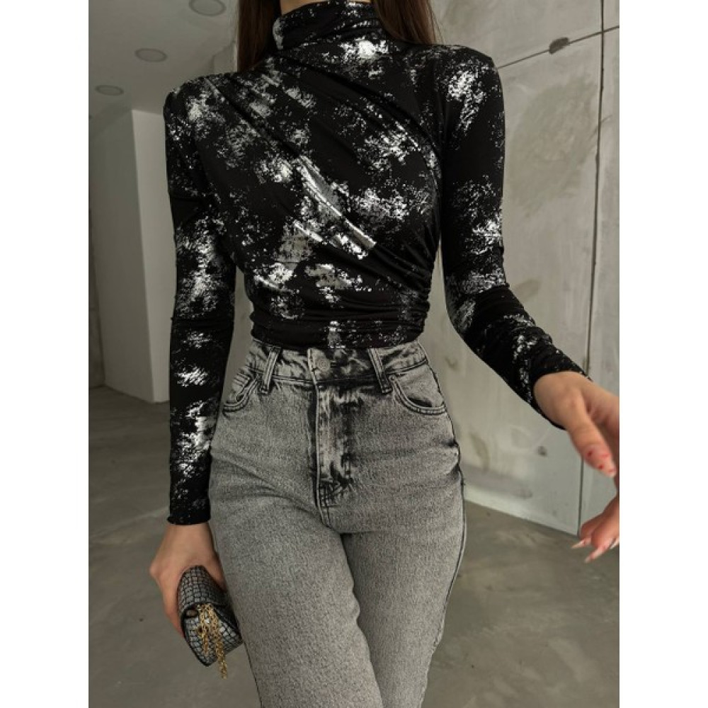 MST Clothing Omuz ve Bel Pileli Varak Bluz Bluz Fiyatı