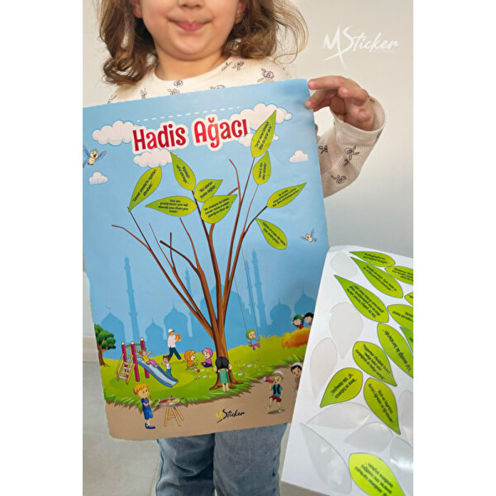 Msticker Hadis Ağacı Sticker Seti, Çocuklar Için Hadisleri Öğrenme Eğitici Oyun Seti, 40 Hadis Stickerları Eğitici Oyuncak Fiyatı