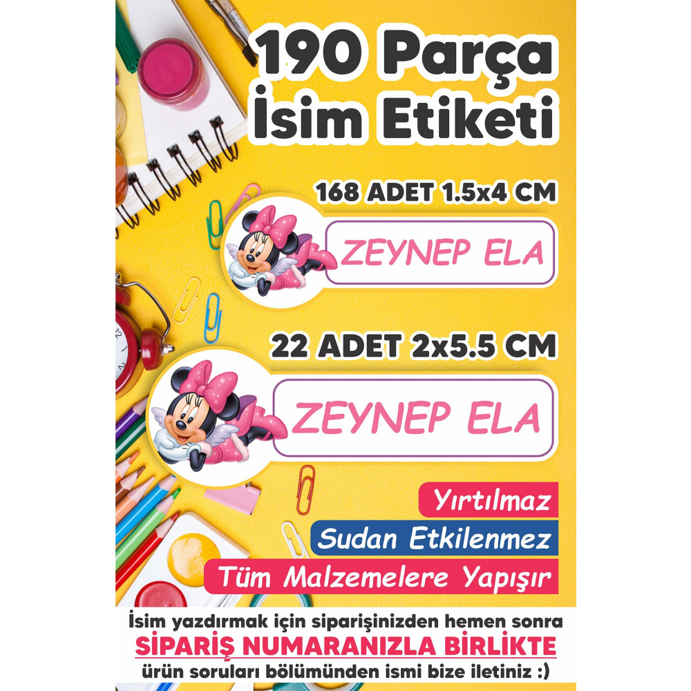 MSticker Okul Etiketi Kalem Defter Etiketi Özel isim Yazılabilen Etiket 190 Adet Etiket Fiyatı