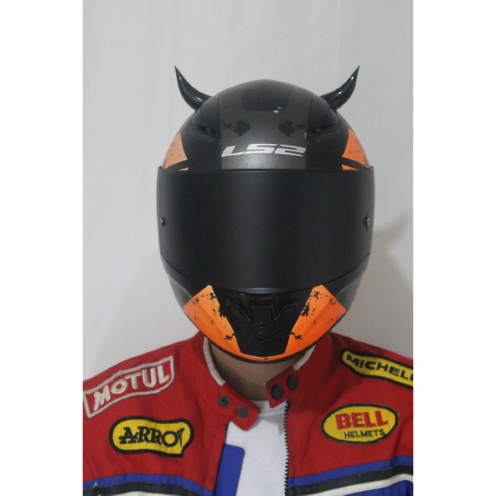 Mstories Motosiklet Kask Şeytan Boynuzu Süsü Aksesuarı Parlak Siyah Aparat - Büyük - Standart Motorsiklet Kaskları Fiyatı