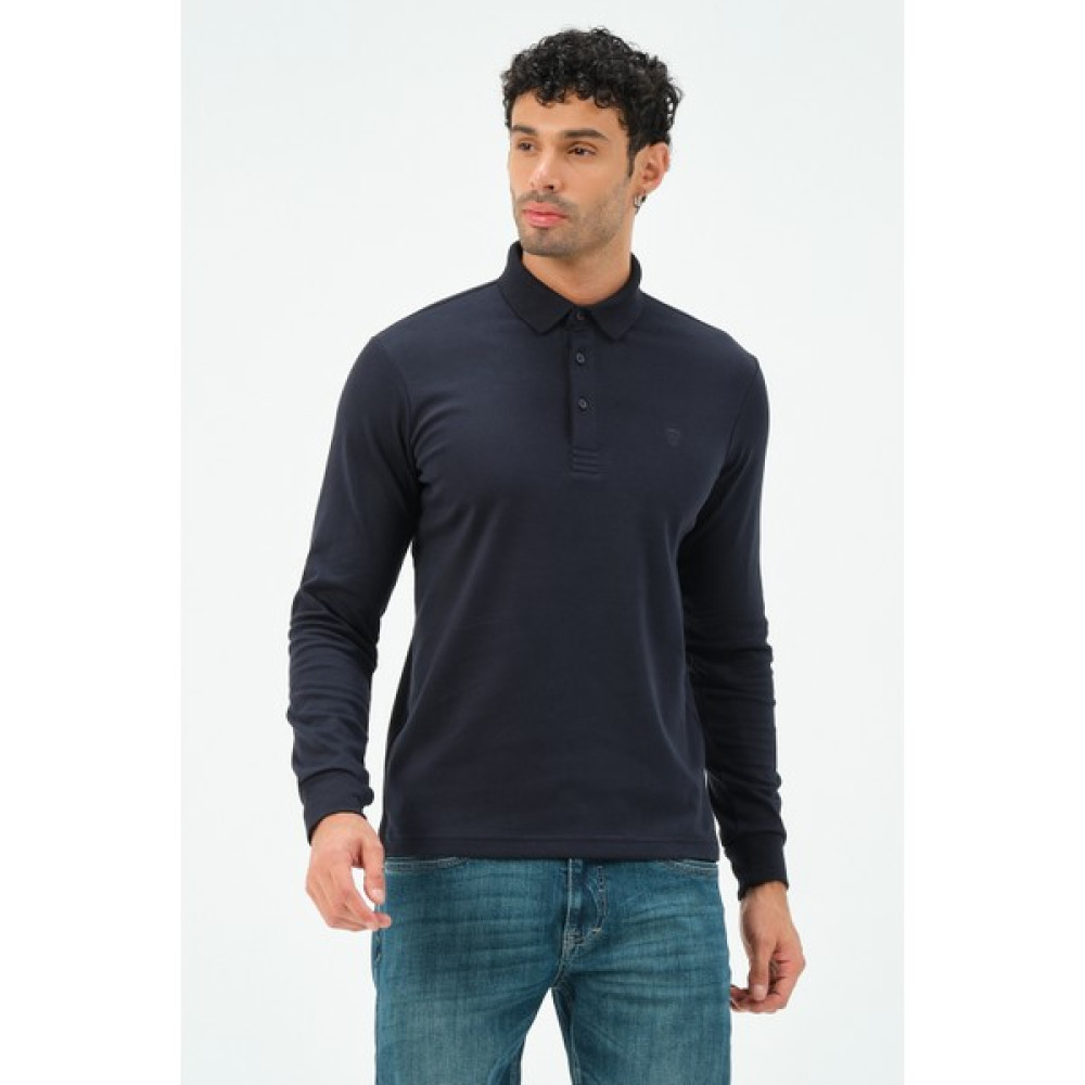 Msw Uzun Kollu Lacivert Regular Erkek Polo Yaka T-Shirt Erkek T-shirt Fiyatı