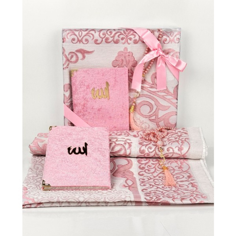 MSY Sabıroğulları 10 Adet Yasinli Seccade Seti- Hac ve Umre Dönüşü Hediyelik- Mevlid Hediyelik - 70 x 110 cm - Pembe Seccade Fiyatı