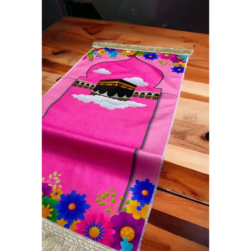 Msy Sabıroğulları Çocuk Seccadesi Kabe Desenli Dijital Baskı - Pembe Anne, Bebek Fiyatı
