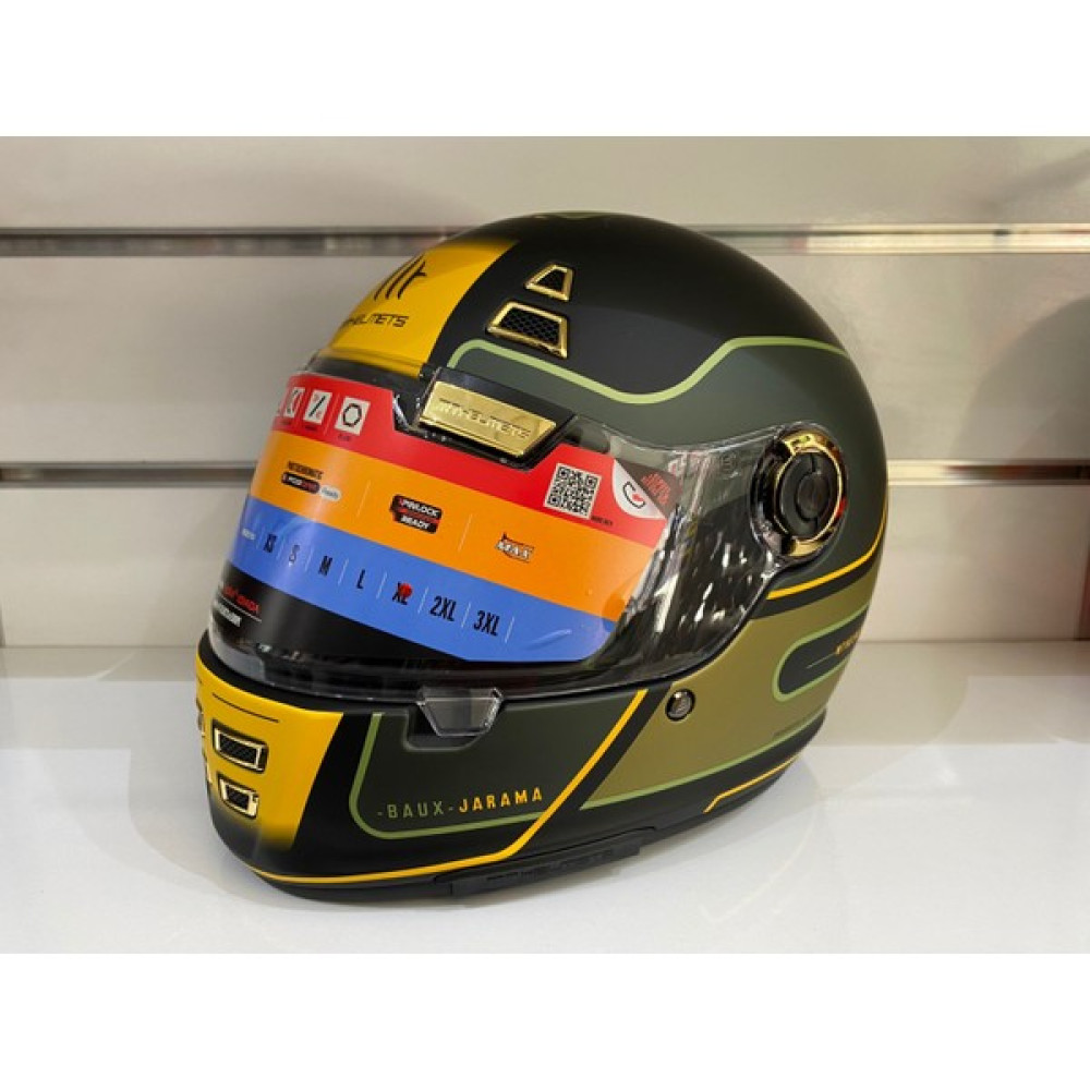 Mt Helmets Kask Jarama Baux B6 Mat Yeşil/sarı/siyah Cafe Racer - L Motorsiklet Kaskları Fiyatı