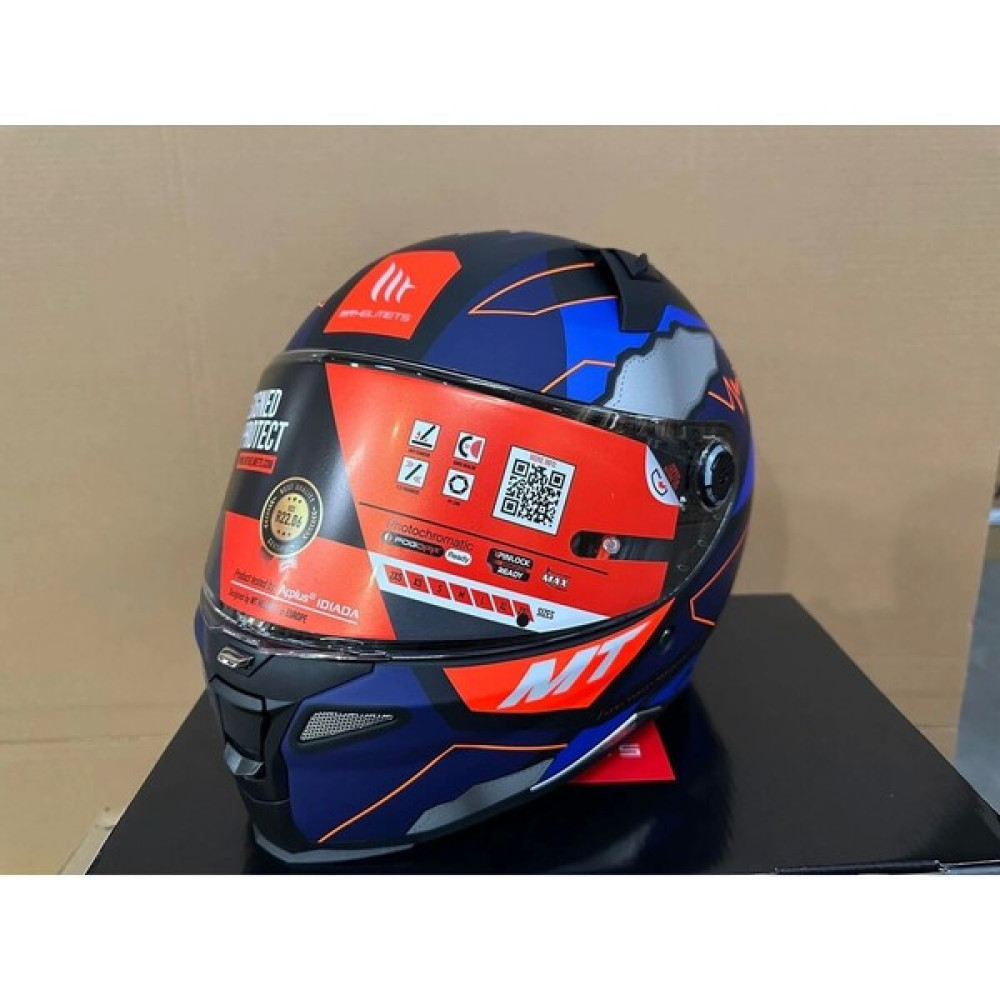 Mt Helmets Kask Revenge 2 S A7 Hector Garzo Mat Mavi - XL - Tek Renk Motorsiklet Kaskları Fiyatı