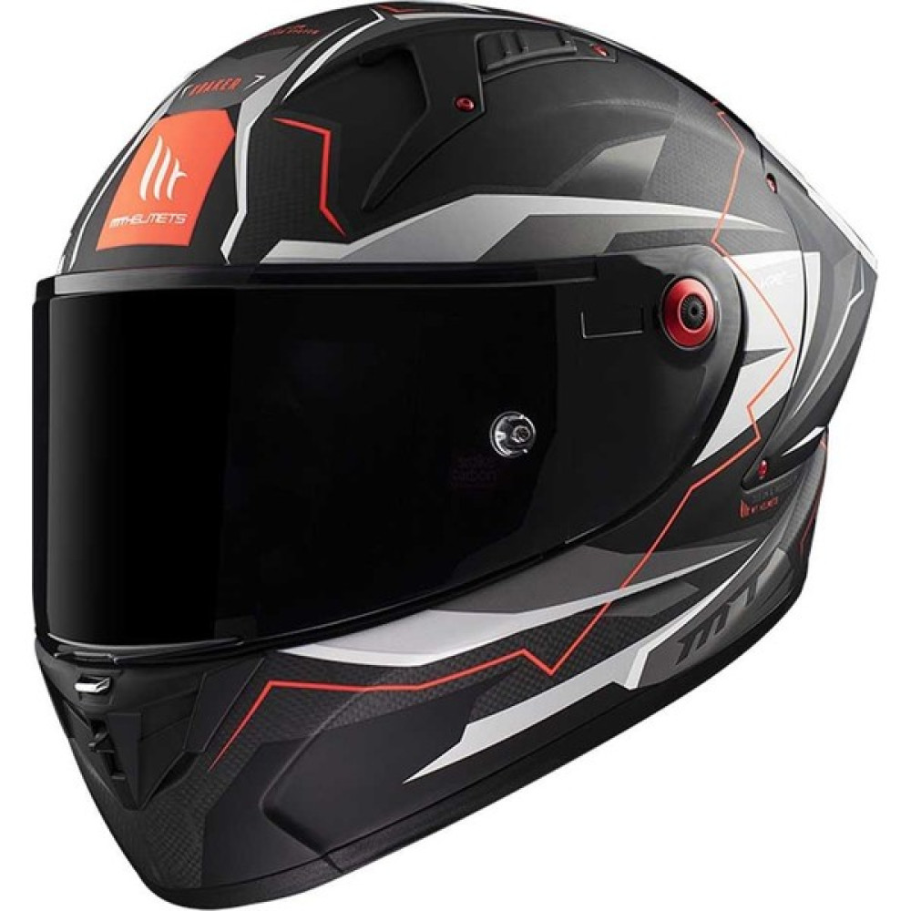 mt Kre+ Plus Carbon Kraker Full Face Motosiklet Kaskı - L - Siyah - Kırmızı Motorsiklet Kaskları Fiyatı
