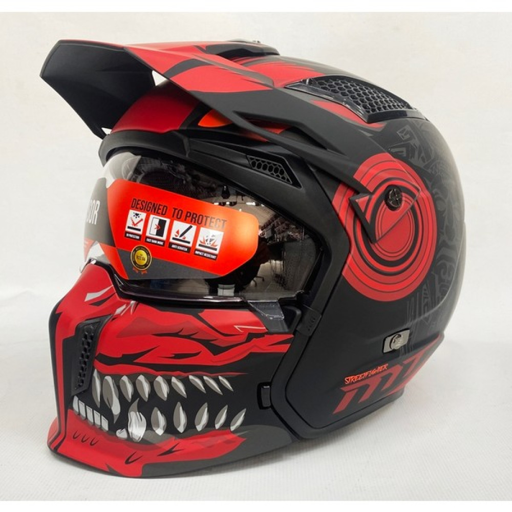 mt Streetfighter Sv Aztec B5 Mat Siyah Kırmızı Modüler - L Motorsiklet Kaskları Fiyatı