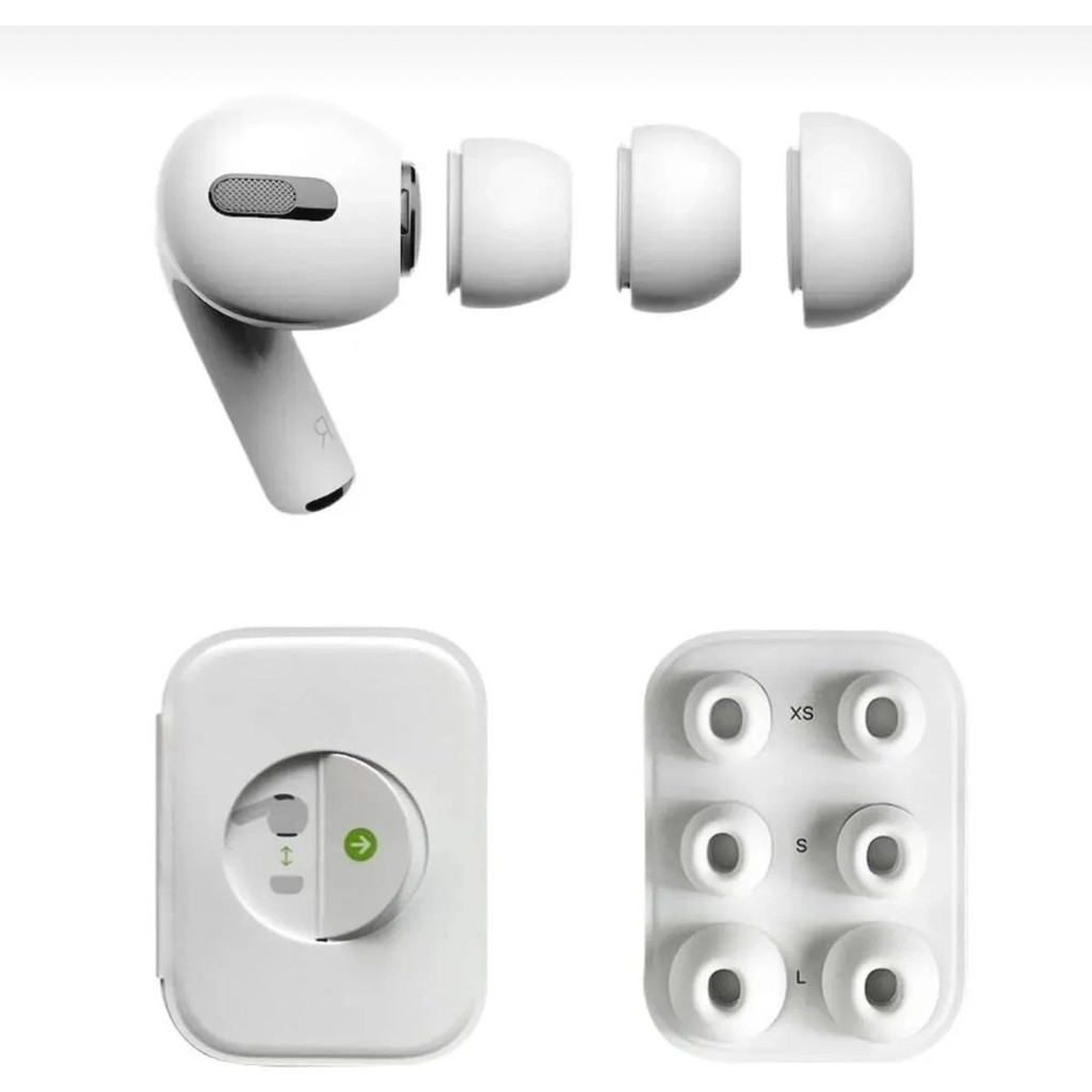M.TK Moveteck Apple Airpods Pro / Pro 2 Uyumlu Anc Delikli 3 Çift Xs, S, L Silikon Yedek Kulaklık Ucu Kulaklık Tıkacı Beyaz Kulaklık Aksesuarı Fiyatı