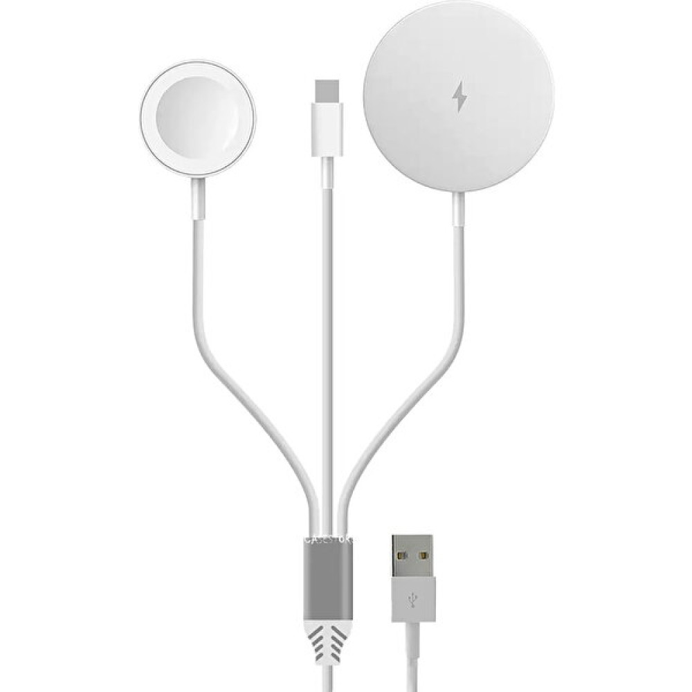 MTK Moveteck Apple Magsafe Kablosuz Wireless Şarj Aleti 3in1 Watch Şarj /lightning USB Apple iPhone Uyumlu 20WOLT Typce Giriş Hızlı Şarj Magsafe Ay... Cep Telefonu Şarj Cihazı Fiyatı