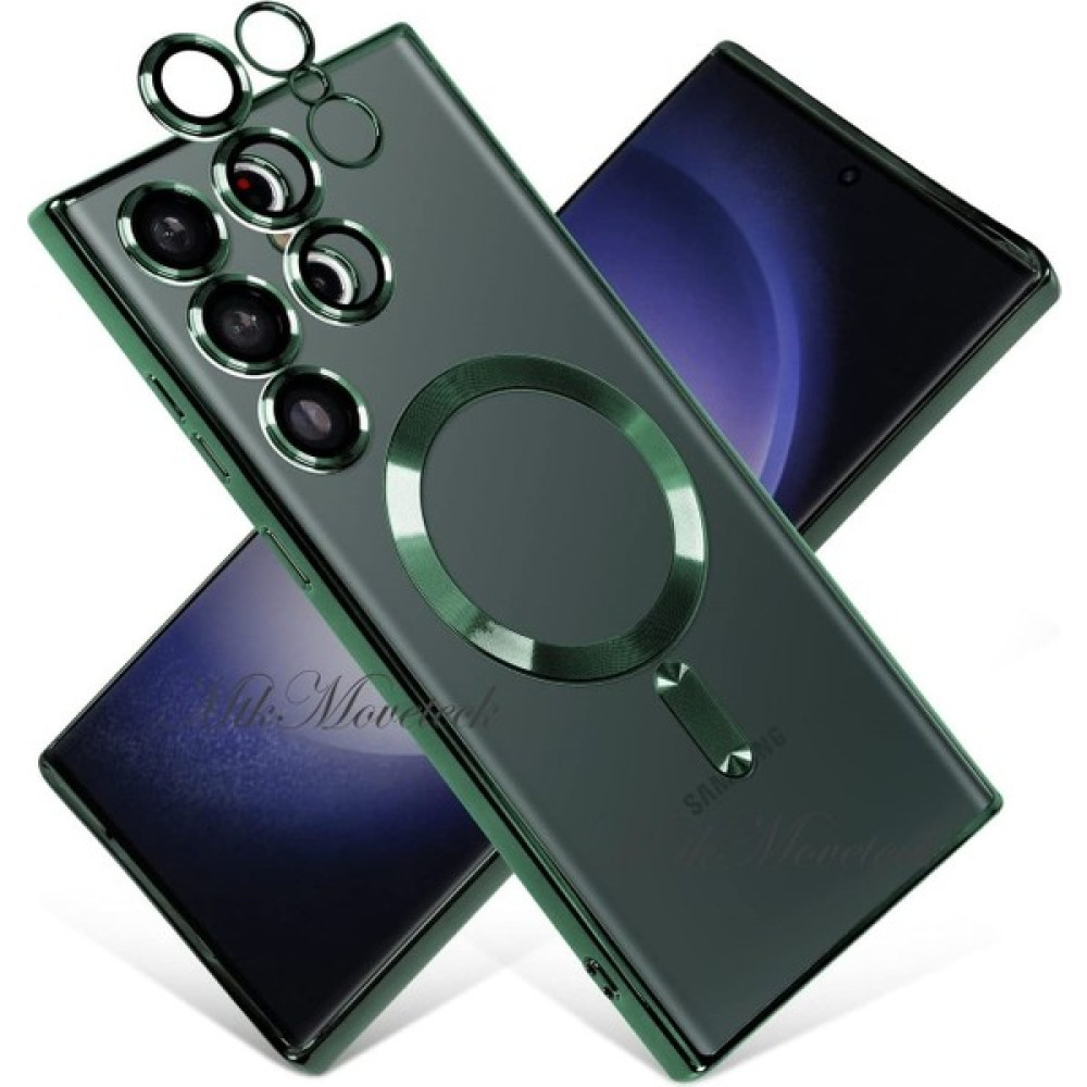 MTK Moveteck Samsung Galaxy S23 Ultra Kılıf Kendinden Lensli Mercek Korumalı Wireless Şarj Destekli Parlak Renkli Kenarlı Arkası Şeffaf Magsafe Kapak Cep Telefonu Kılıfı Fiyatı
