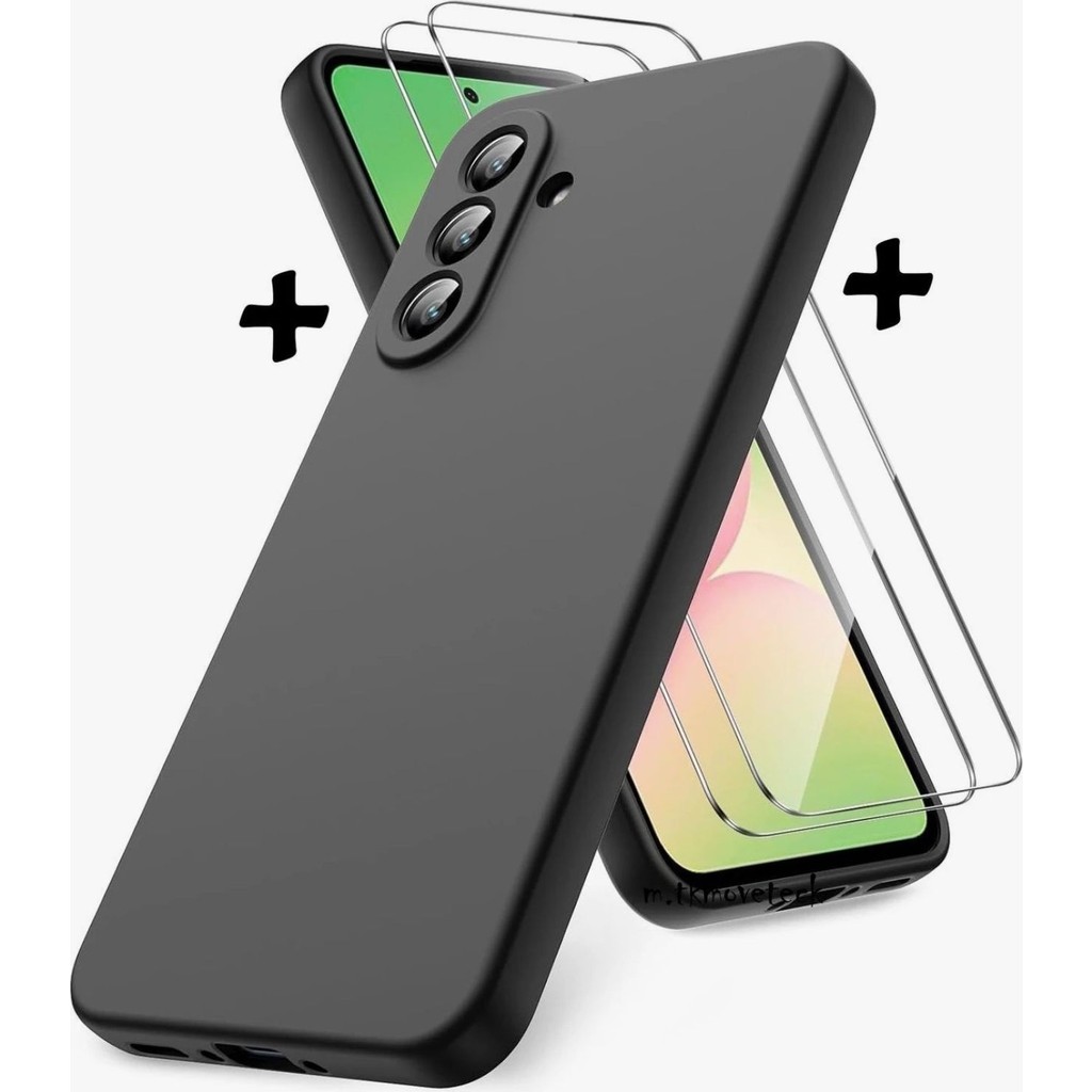 M.TK Moveteck Samsung Galaxy S26 Uyumlu Kılıf Kamera Korumalı Renkli Yumuşak Mat Silikon + 9h Ekran Koruyucu Cam Set 2in1 - Siyah Cep Telefonu Kılıfı Fiyatı
