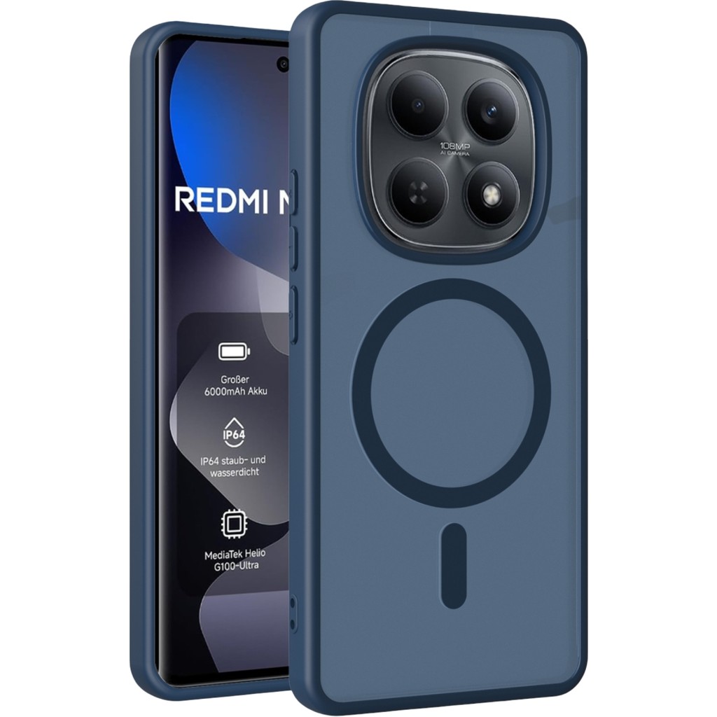 M.TK Moveteck Xiaomi Redmi Note 15 Pro Plus 5g Kılıf Mat Magsafe Şarj Özellikli Darbe Önleyici Arkası Buzlu Kapak - Lacivert Cep Telefonu Kılıfı Fiyatı