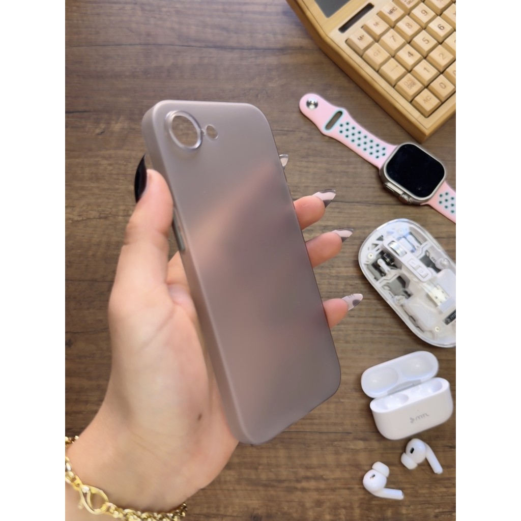 Mtl iPhone 16E Uyumlu Süper Ince Mat Ultra Thin Silikon Kılıf - Gri Cep Telefonu Kılıfı Fiyatı