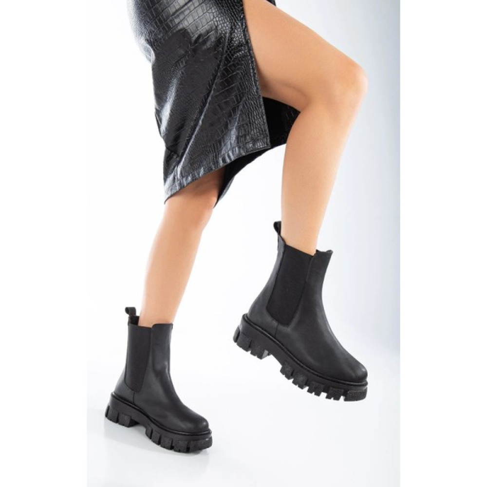MTM Shoes Kadın Siyahl Astikli Bot Kadın Botları Fiyatı