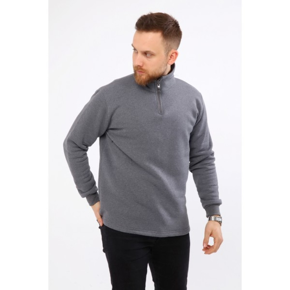 Mualta Erkek Regular Fit Balıkçı Yaka Uzun Kollu Füme Gri Sweatshirt Erkek Sweatshirt Fiyatı