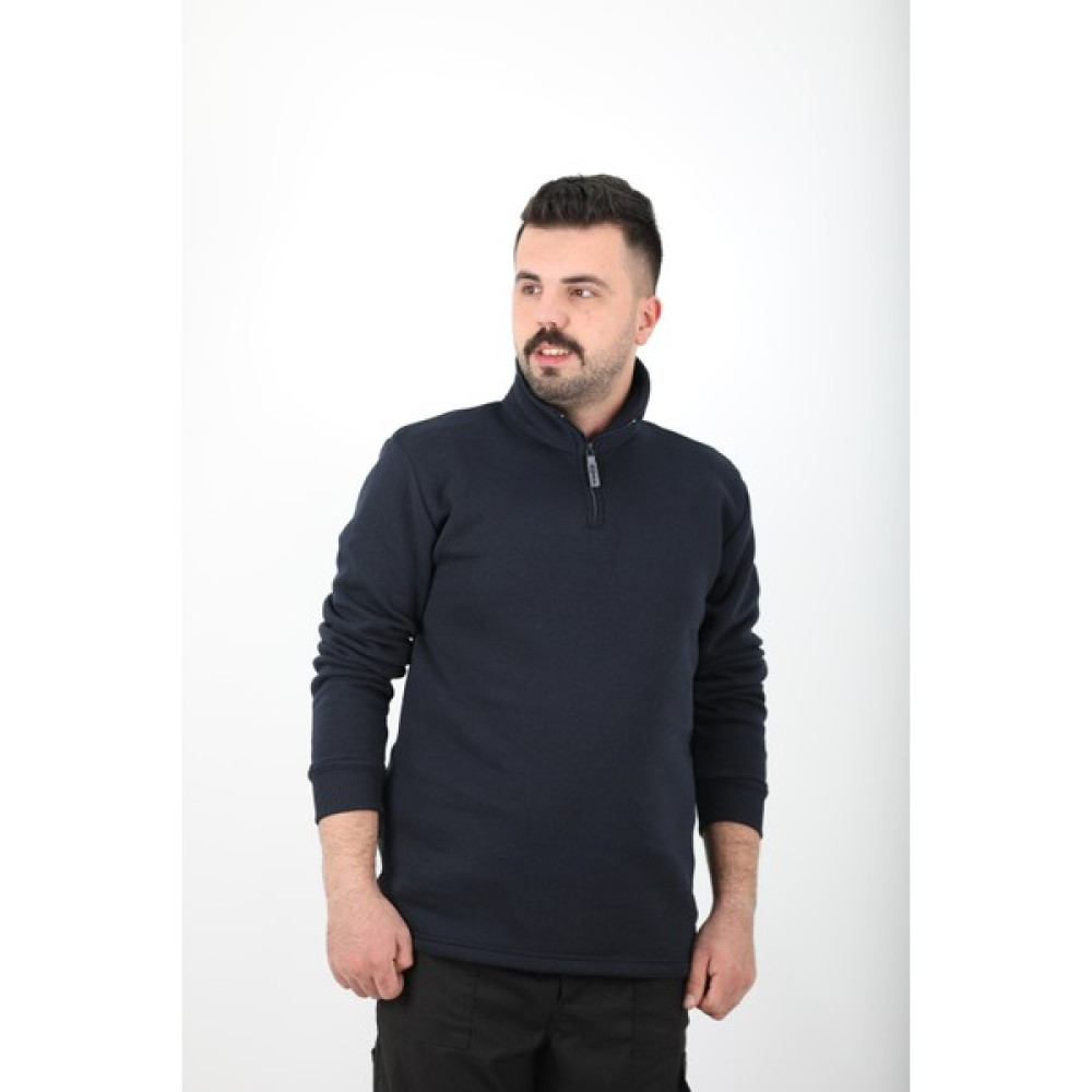 Mualta Erkek Regular Fit Balıkçı Yaka Uzun Kollu Lacivert Sweatshirt Erkek Sweatshirt Fiyatı