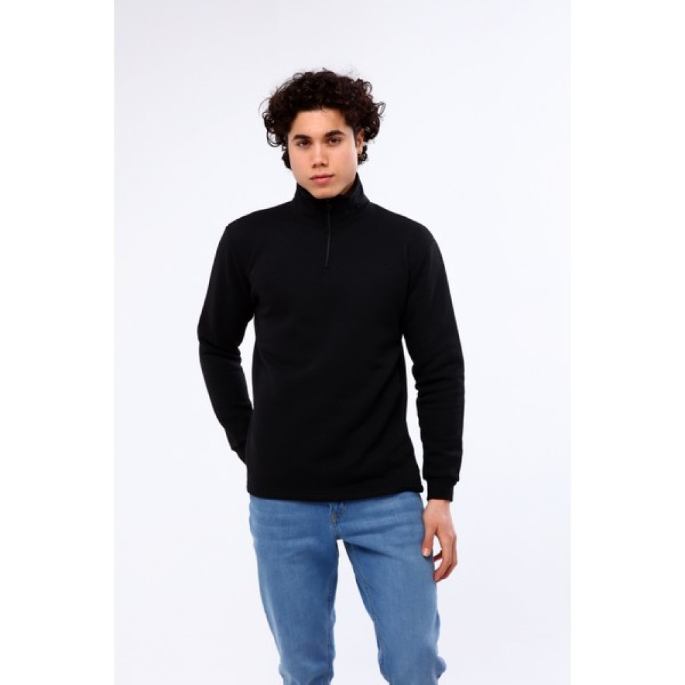 Mualta Erkek Regular Fit Balıkçı Yaka Uzun Kollu Siyah Sweatshirt Erkek Sweatshirt Fiyatı