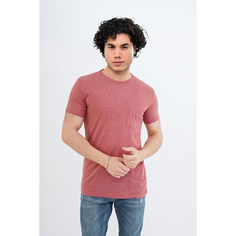 Mualta Unisex Basic Melanj Somon Outdoor Bisiklet Yaka T-Shirt Erkek T-shirt Fiyatı