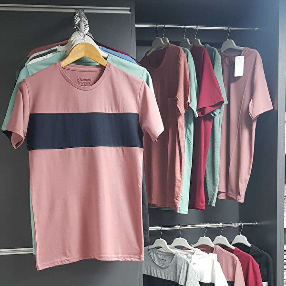 Mualta Unisex Siyah Çizgili Somon Outdoor T-Shirt Erkek T-shirt Fiyatı