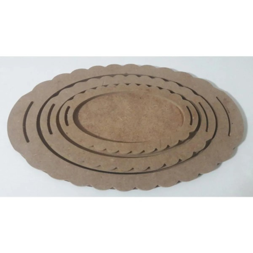 Muar Ahşap Boyanabilir Mdf Oval Tepsi - 3'lü Set Sanatsal Malzemeler Fiyatı