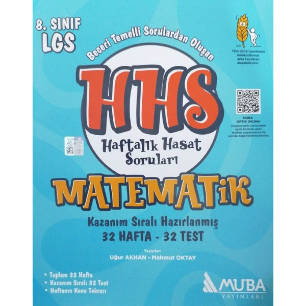 Muba Yayınları Muba 8.sınıf LGS Hhs Matematik Haftalık Hasat Soruları Kaynak Kitapları Fiyatı