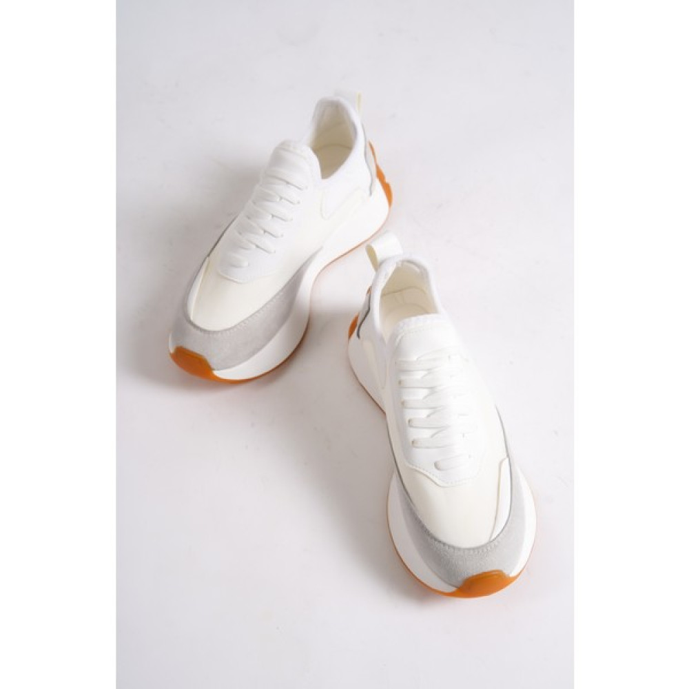 Mubiano 296-B Yüksek Kalın Tabanlı Beyaz Kadın Spor Ayakkabı & Sneaker Spor Ayakkabı Fiyatı