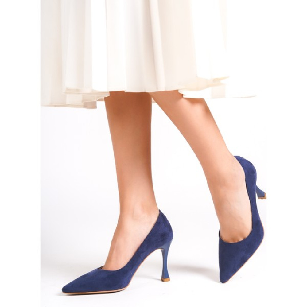 Mubiano MB970-LCV Kadın Ince 9 cm Topuklu Lacivert Süet Stiletto & Topuklu Ayakkabı Topuklu Ayakkabı Fiyatı