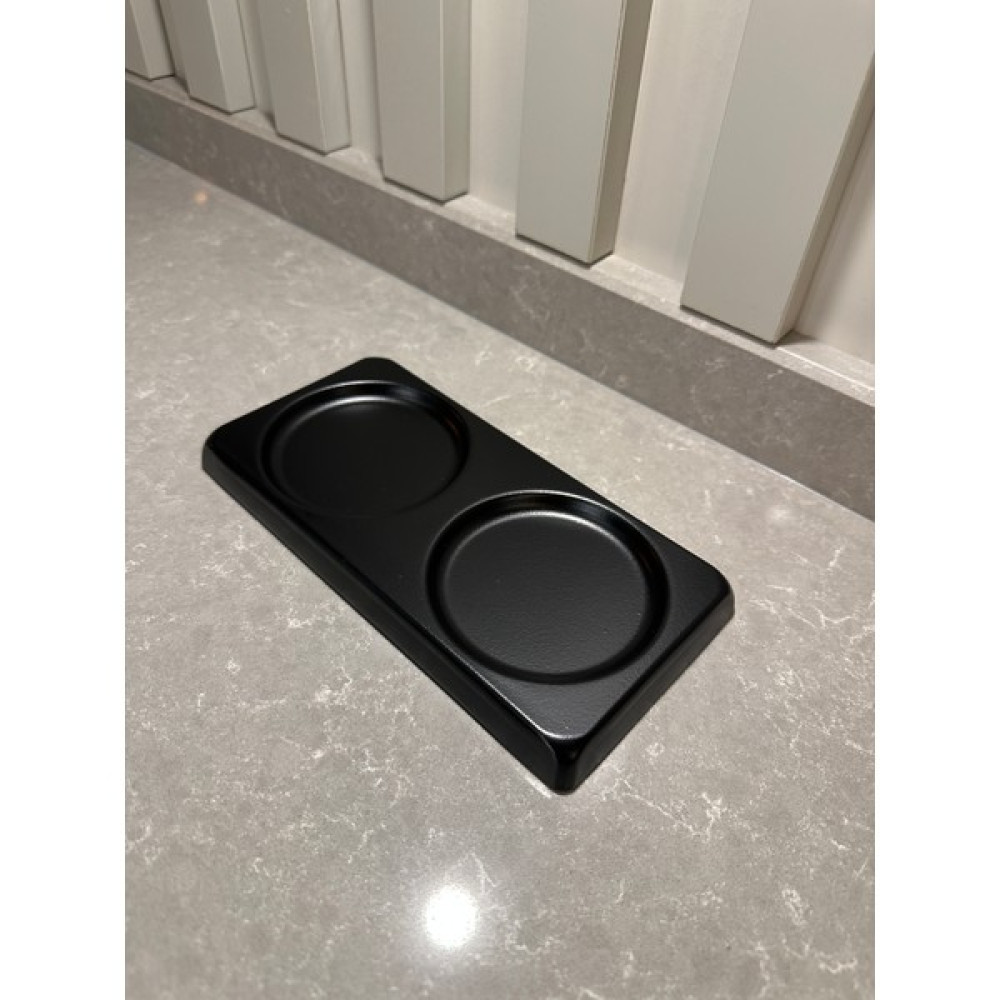 Mübish 2 Bölmeli Yağdanlık Sıvı Sabunluk Standı Siyah Metal Stant Sabunluk Fiyatı