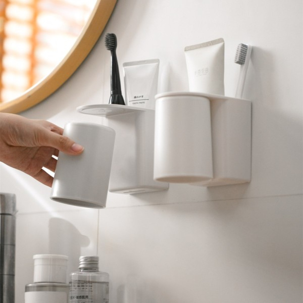 Muchen Elektrikli Diş Fırçası Tutucusu, Yumruksuz Duvara Monte Plastik Gargara Kabı, Diş Macunu ve Diş Fırçası Seti, Banyo Depolama Rafı (Yurt Dışı... Ağız ve Diş Sağlığı Fiyatı