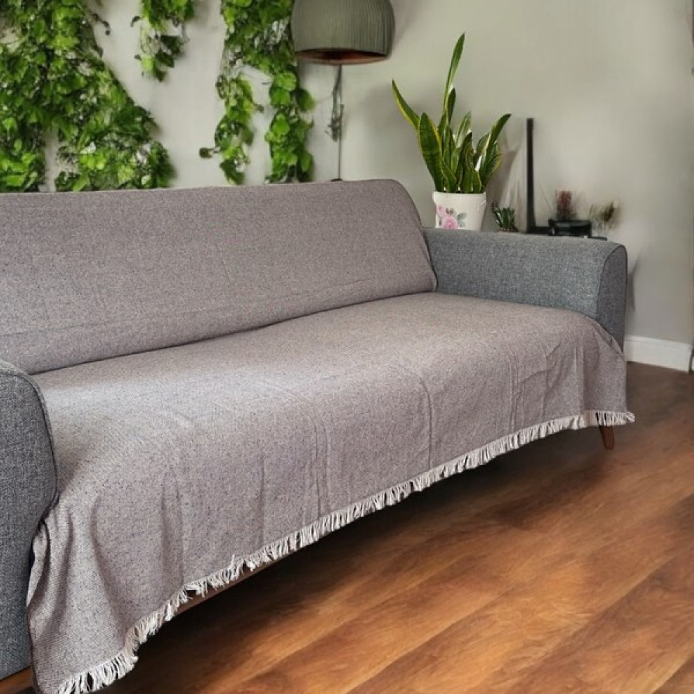 Mucize Evim Keten Görünümlü Pamuk Koltuk Örtüsü Kahverengi - 170 x 200 cm Koltuk & Kanepe Örtüsü Fiyatı