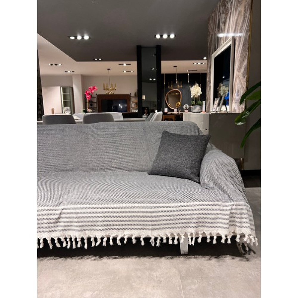 Mucize Evim Koltuk Örtüsü Kolları Örten Koltuk Şalı 180X300 cm Püsküllü Antrasit - 180 x 300 cm - Antrasit - Füme Koltuk & Kanepe Örtüsü Fiyatı
