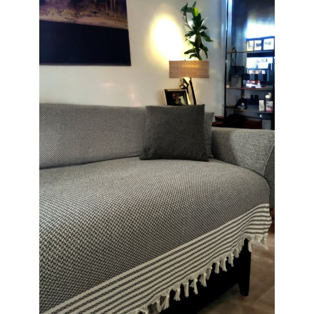 Mucize Evim Koltuk Örtüsü Koltuk Şalı 175X195 Püsküllü Antrasit - 175 x 180 cm - Antrasit - Füme Koltuk & Kanepe Örtüsü Fiyatı