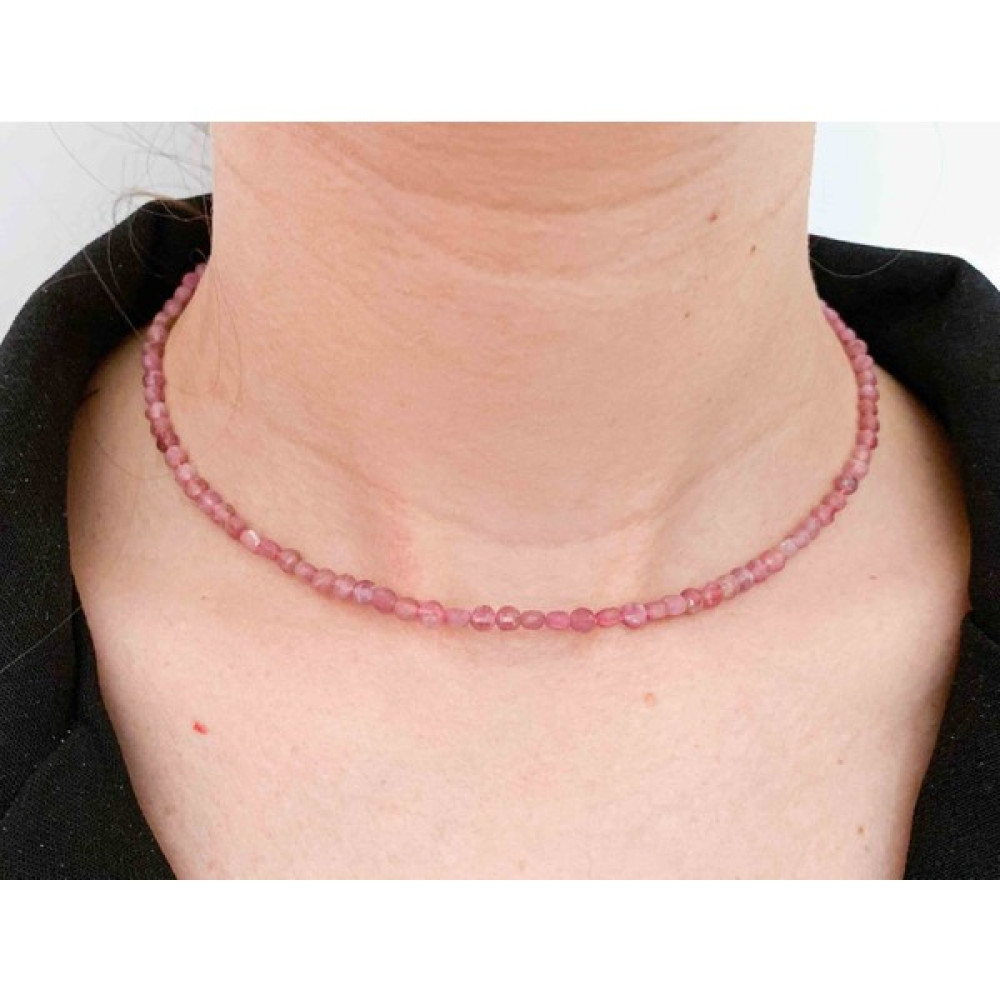 Mucize Taş Pembe Turmalin Kolye 4 mm Tımbıl - Renkli Bijuteri Kolye Fiyatı