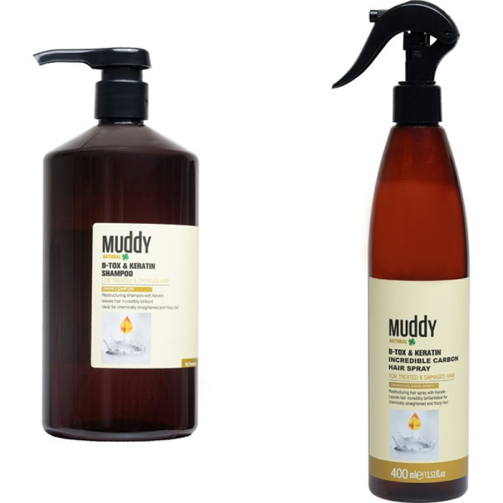 Muddy Aşırı Yıpranmış Saçlara B-Tox Keratin Şampuan 1000 ml + B-Tox Keratin Onarıcı Spray 400 ml Şampuan ve Saç Kremi Fiyatı