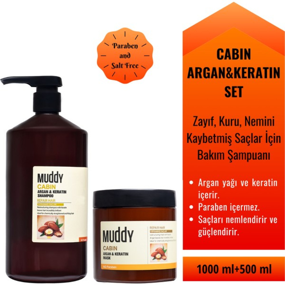 Muddy Yıpranmış ve Zayıflamış Saçlar İçin Onarıcı Cabın Argan & Keratin Bakım Seti Oto Boyaları Fiyatı