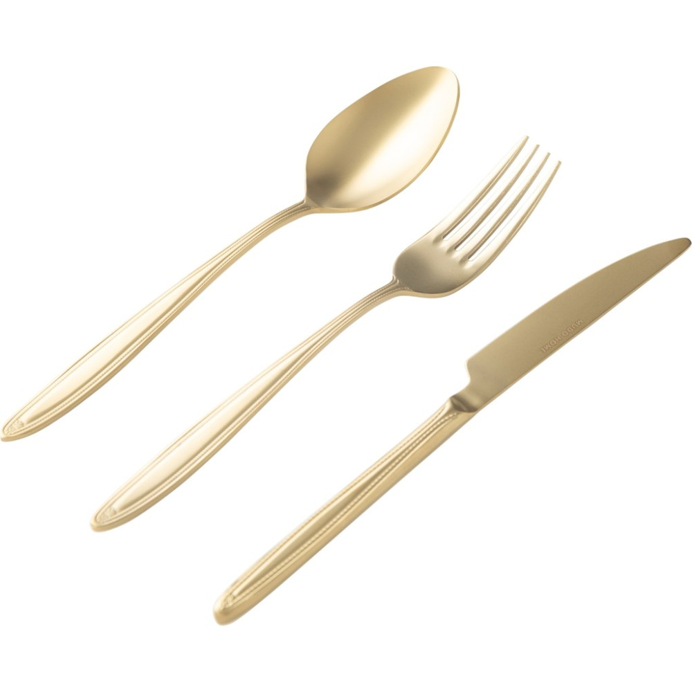 Mudo Home ESSEN 18 PARÇA YEMEK ÇATAL KAŞIK BIÇAK SETİ MAT GOLD - RENKSİZ Çatal / Kaşık / Bıçak Takımları Fiyatı