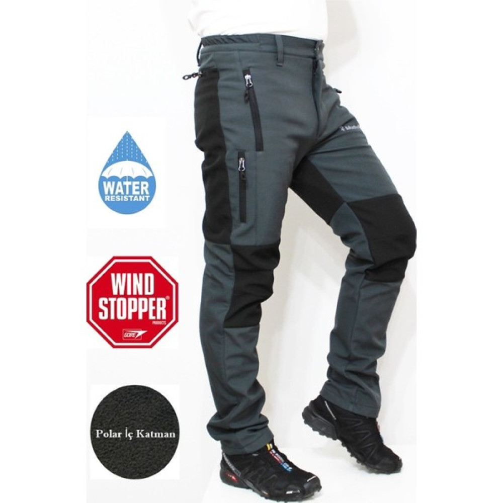 Mudwill Outdoor Softshell Kışlık Erkek Pantolon Gri-Siyah Pantolon (Outdoor) Fiyatı
