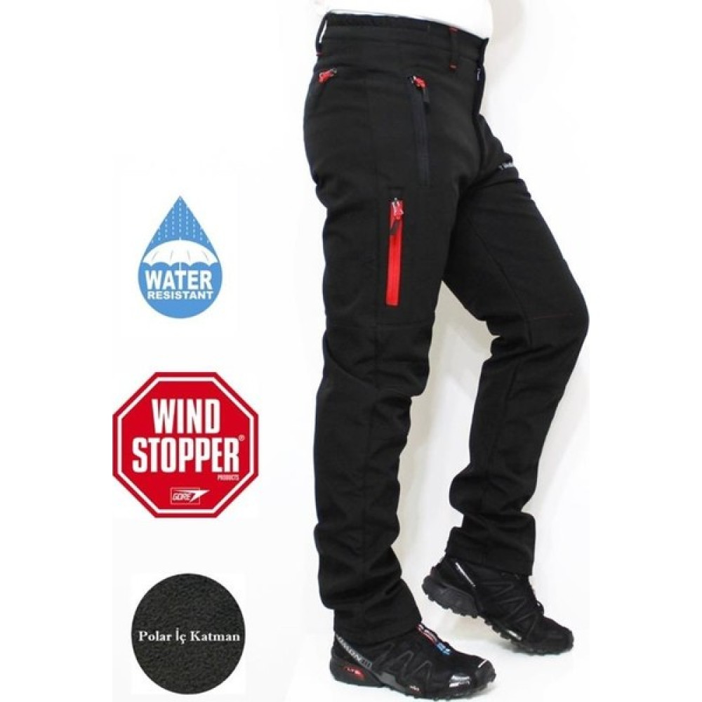 Mudwıll Softshell 600201 Siyah Kırmızı Fermuar Pantolon (Outdoor) Fiyatı