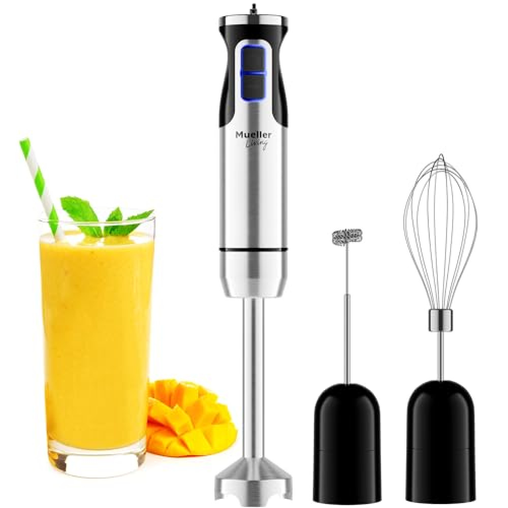 Mueller Immersion Blender Handheld - 8 Speed Stainless Steel Electric Hand Blender, 3 in 1 Emulsion Blender Handheld with Turbo Mode, Stick Blender Emulsifier for Kitchen for Soup, Smoothie, Puree Blenders Fiyatı