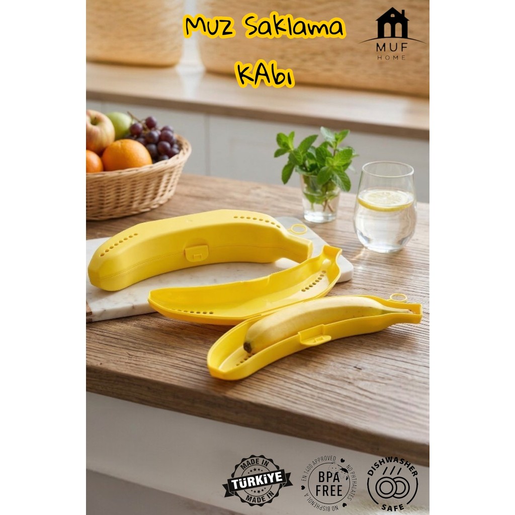 Muf Home Pratik Muz Taşıma ve Saklama Kabı - Ezilmeyi Önleyen Tasarım, Bpa Içermez Eşya Saklama / Düzenleme Fiyatı