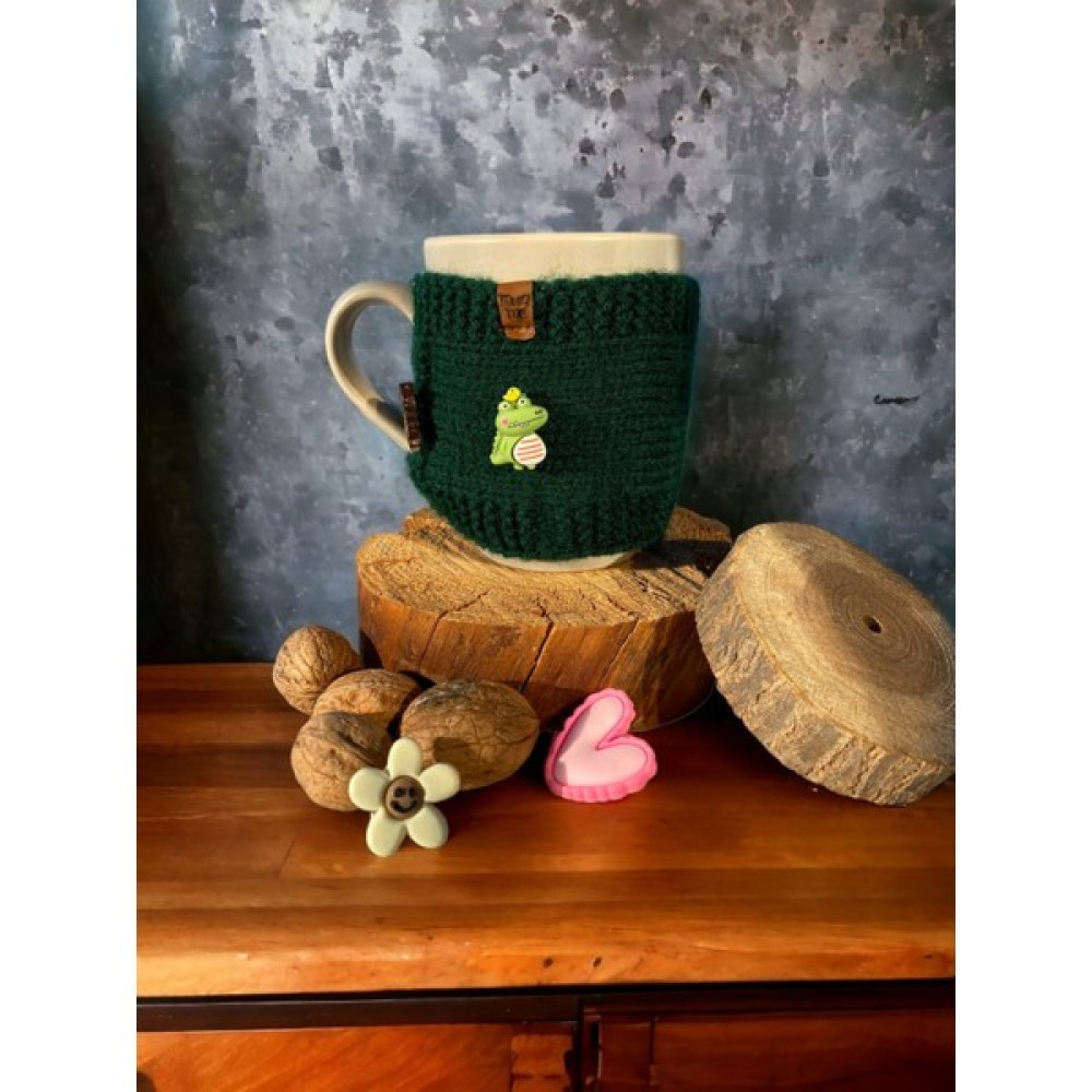 Mug Mugme Düğmeli Eğleceli Hediyelik Bardak Fincan Termos Mug Tutucu Giysisi - Yeşil Oto Boyaları Fiyatı