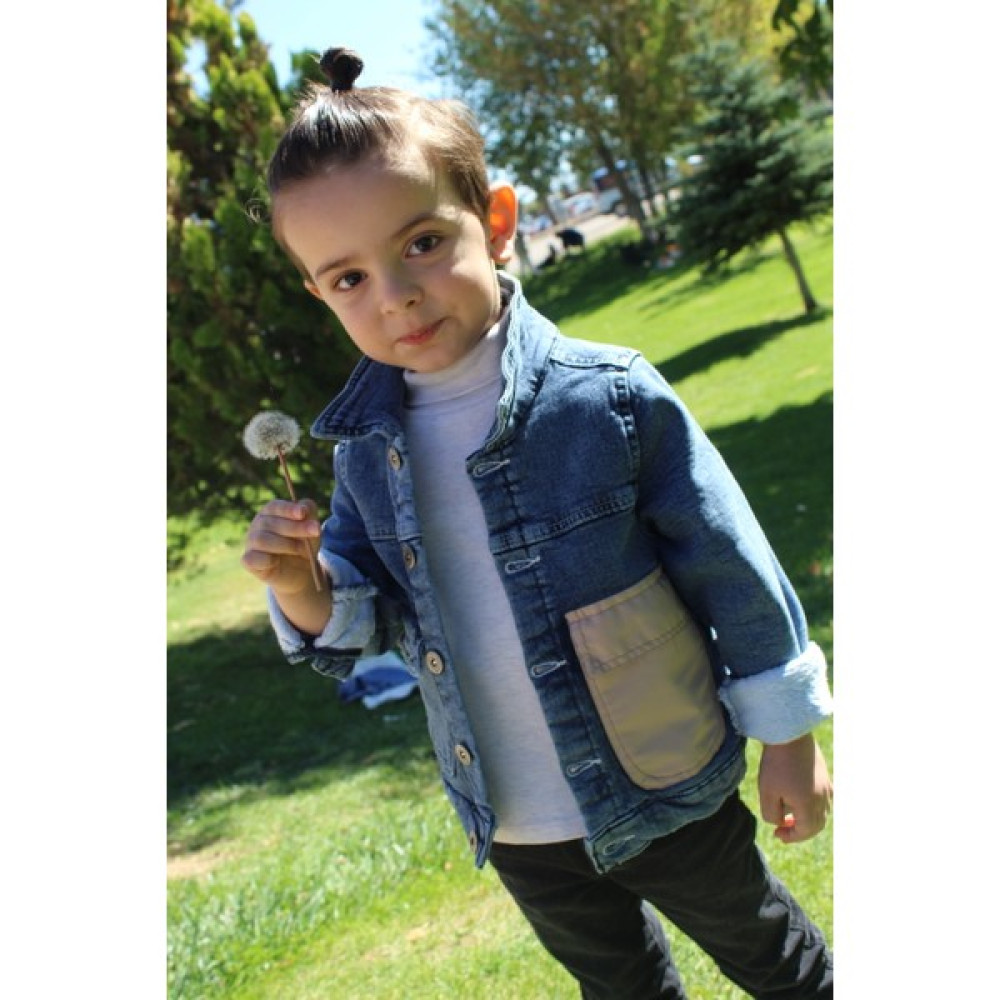Muga Kids Cep Detay Unisex Kot Ceket Erkek Çocuk Mont Fiyatı