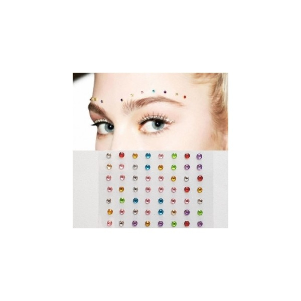 Mugeta Işıltılı Yuvarlak Çok Renkli Yüz ve Vücut Taşı Sticker Taş Makyaj Taşı Tırnak Taşı, Nail Art 56 Adet Altın, Takı & Aksesuar Fiyatı
