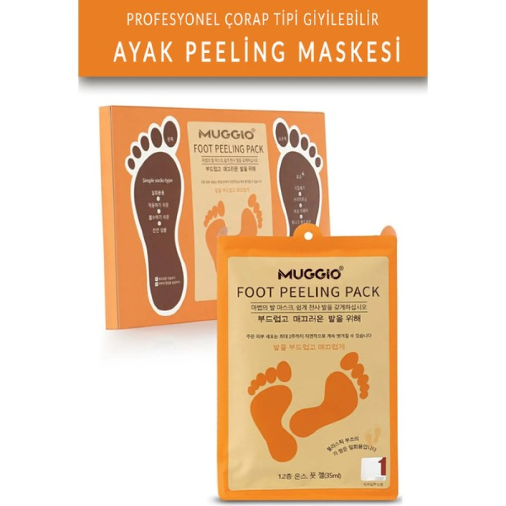 Muggio Çorap Tipi Ayak Peeling Maskesi Foot Peeling Pack Ayak Bakımı Fiyatı