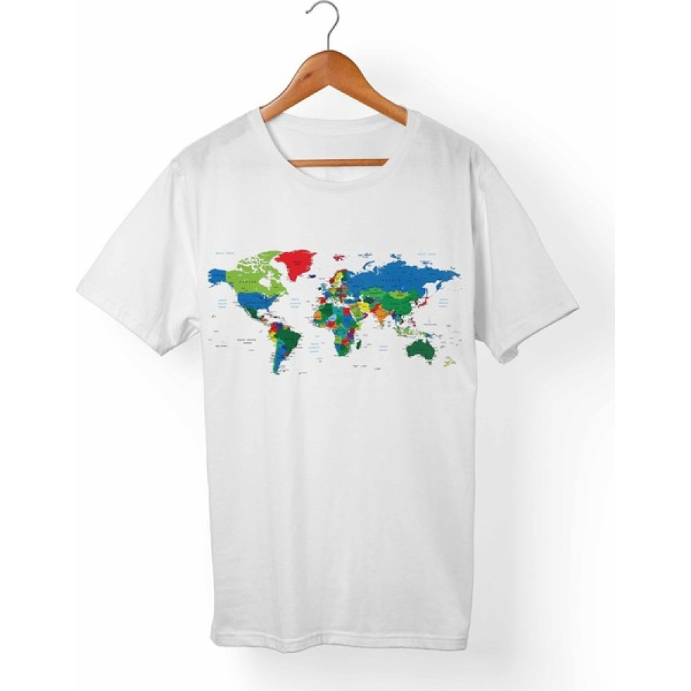 Muggkuppa Dünya Haritası Çocuk Beyaz T-Shirt Erkek Çocuk T-shirt Fiyatı
